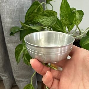 Silver Metal Bowl H M Stamped Vintage